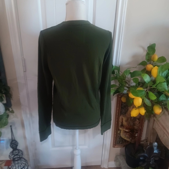 abercrombie kids Cotton Vee Neck Raw Seam Hvy Wt LS Tee Size XL - Picture 4 of 7